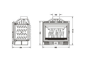 Wkład kominkowy UNIFLAM 600 z szybrem i doprowadzeniem powietrza