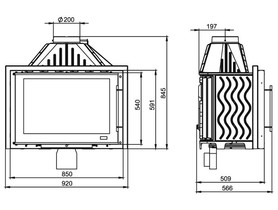 Wkład kominkowy UNIFLAM 920 PRESTIGE z szybrem i dolotem powietrza