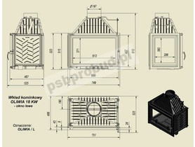Wkład kominkowy OLIWIA 18 lewy + dolot