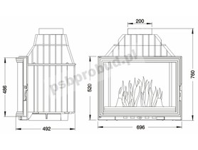 Wkład kominkowy UNIFLAM 700 PANORAMA z szybrem