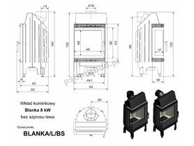 Wkład kominkowy Blanka 8 kW BS lewa