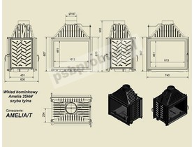 Wkład kominkowy Amelia 25 kW tunel + dolot 