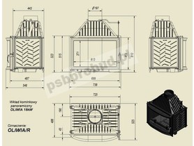 Wkład kominkowy OLIWIA 18 panoramiczny