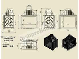 Wkład kominkowy AMELIA 25 tunel