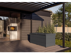 Hormann Juno duża metalowa skrzynia ogrodowa balkonowa tarasowa zamykana schowek antracyt RAL 7016