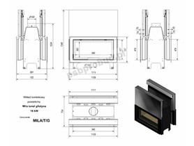 Wkład kominkowy Mila 16 kW tunel gilotyna