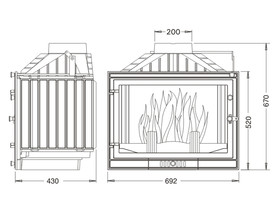 Wkład kominkowy UNIFLAM 700 STANDARD z szybrem