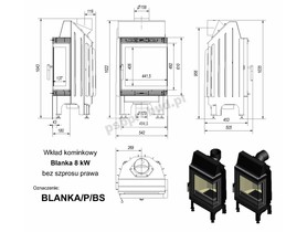 Wkład kominkowy Blanka 8 kW BS prawa