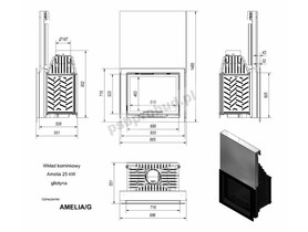 Wkład kominkowy Amelia 25 kW gilotyna