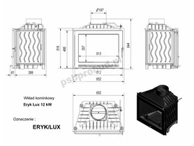 Wkład kominkowy ERYK LUX 12 + dolot