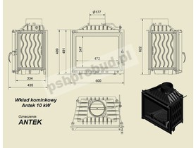 Wkład kominkowy ANTEK 10 + dolot